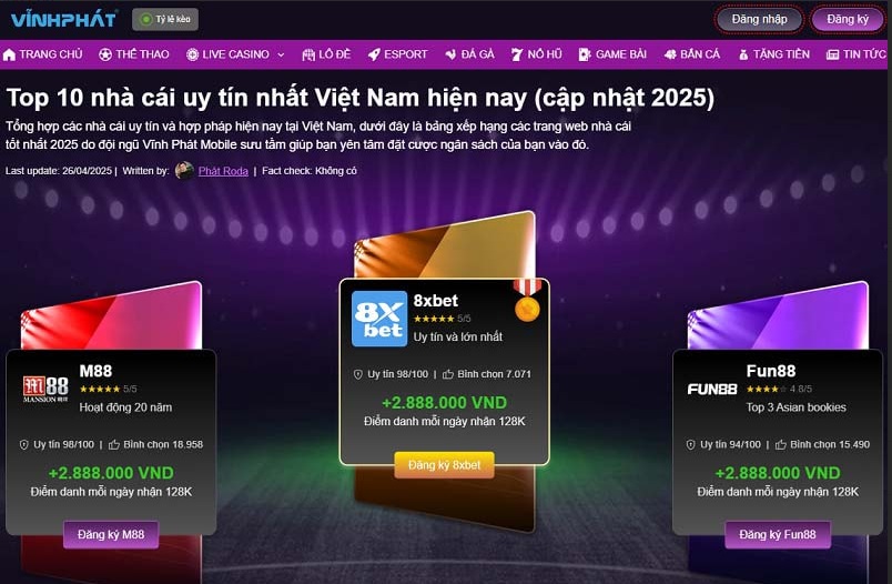 Tiêu chí đánh giá của Vĩnh Phát Mobile